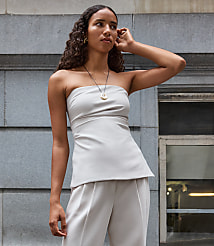 LOFT Versa Crepe Drape Pleated Strapless Top carousel Product Image 6