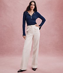 Belted Palmer Wide Leg Pants in Pique carousel Product Image 3
