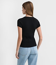 Textured Cap Sleeve Cardigan carousel Product Image 2