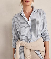 Haven Well Within The Daily Shirt in Linen Stripe carousel Product Image 2