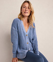 Haven Well Within Garment-Dyed Organic Cotton Shaker Stitch Cardigan carousel Product Image 3