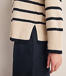 Haven Well Within Organic Cotton Linen Stripe Crewneck carousel Product Image 3