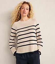 Haven Well Within Organic Cotton Linen Stripe Crewneck carousel Product Image 1