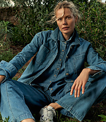 Haven Well Within Organic Cotton Denim Boxy Jacket carousel Product Image 4