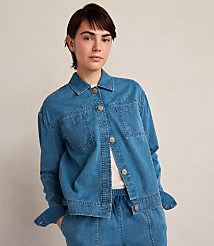 Haven Well Within Organic Cotton Denim Boxy Jacket carousel Product Image 1