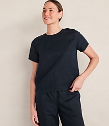 Haven Well Within Linen Blend Dobby Short Sleeve Top carousel Product Image 1