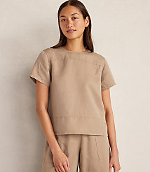 Haven Well Within Linen Blend Dobby Short Sleeve Top carousel Product Image 1