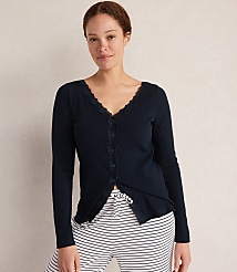 Haven Well Within Organic Cotton Rib Knit Lace Cardigan carousel Product Image 1