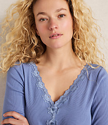 Haven Well Within Organic Cotton Rib Knit Lace Cardigan carousel Product Image 3