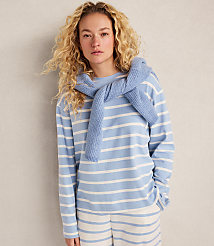 Haven Well Within Brushed Cotton Interlock Stripe Crewneck carousel Product Image 1