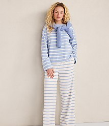 Haven Well Within Brushed Cotton Interlock Stripe Crewneck carousel Product Image 2