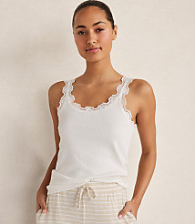 Haven Well Within Organic Cotton Rib Knit Lace Tank carousel Product Image 1