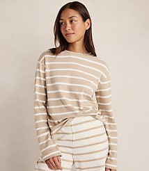 Haven Well Within Brushed Cotton Interlock Stripe Crewneck