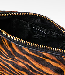 Zebra Print Haircalf Elongated Shoulder Bag carousel Product Image 2