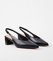 LOFT Versa Leather Slingback Heels carousel Product Image 1