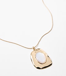 Mother Of Pearl Pull Tie Pendant Necklace carousel Product Image 2
