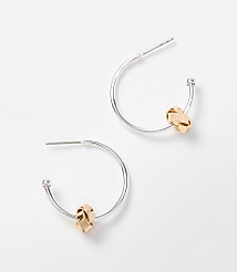 Mixed Metal Knot Hoop Earrings carousel Product Image 1