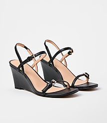 Double Buckle Wedge Sandals carousel Product Image 1