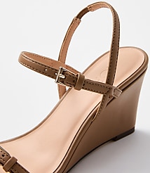 Double Buckle Wedge Sandals carousel Product Image 2