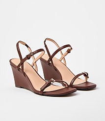 Double Buckle Wedge Sandals carousel Product Image 1