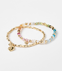 Rainbow Beaded Stretch Bracelet Set carousel Product Image 1