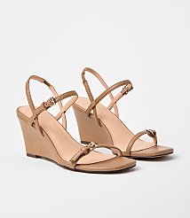 Double Buckle Wedge Sandals carousel Product Image 1