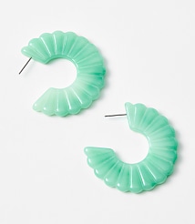 Scalloped Resin Hoop Earrings carousel Product Image 1