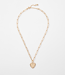 Sparkle Heart Chain Link Necklace carousel Product Image 1
