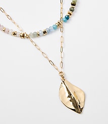 Rainbow Beaded Layered Charm Necklace carousel Product Image 2