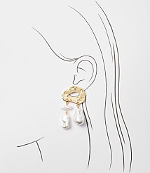 Mother Of Pearl Statement Drop Earrings carousel Product Image 2