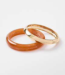 Resin & Metallic Bangle Bracelet Set carousel Product Image 1