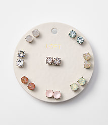 Multicolored Sparkle Stud Earring Set carousel Product Image 1