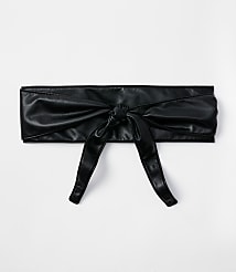 Faux Leather Tie Waist Belt carousel Product Image 1