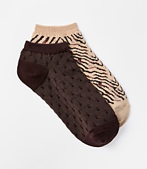 Zebra Print & Geo Sneaker Sock Set carousel Product Image 1