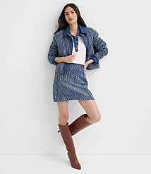 Petite Denim Tweed Mini Skirt