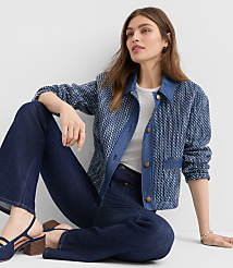 Petite Denim Tweed Jacket carousel Product Image 2