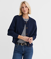 Petite Ribbed Relaxed Cardigan carousel Product Image 1