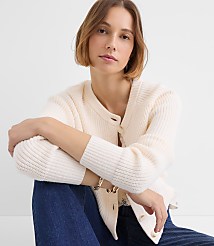 Petite Ribbed Relaxed Cardigan carousel Product Image 1