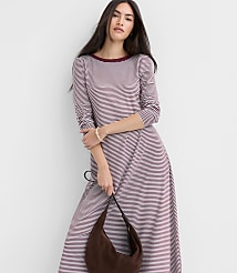 Striped Scoop Back Midi Dress carousel Product Image 1