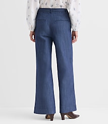 Petite Curvy Belted Palmer Wide Leg Pants in Refined Denim carousel Product Image 2