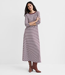 Petite Striped Scoop Back Midi Dress carousel Product Image 2