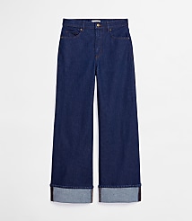 Rivete Petite Cuffed High Rise Wide Leg Jeans in Nova Wash carousel Product Image 3