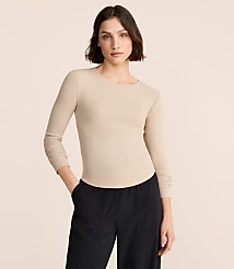 Lou & Grey Heathered Ribbed Shirttail Top carousel Product Image 2