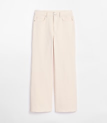Rivete Petite Curvy High Rise Wide Leg Jeans in Ivory carousel Product Image 2