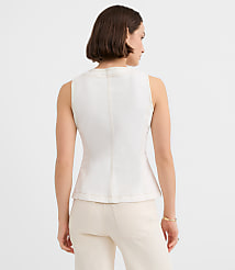 Denim Pocket Vest in Ivory carousel Product Image 3