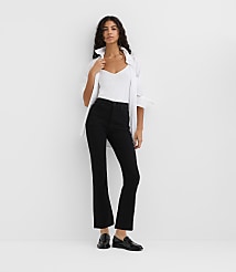 Rivete Petite High Rise Kick Crop Jeans in Noir Wash carousel Product Image 1
