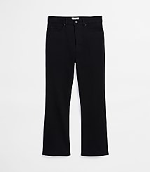 Rivete Petite High Rise Kick Crop Jeans in Noir Wash carousel Product Image 4