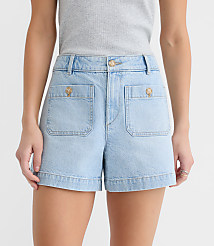 Petite Palmer Denim Shorts in Light Vintage Wash carousel Product Image 2