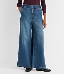 Petite Curvy High Rise Trouser Jeans in Vintage Mid Wash carousel Product Image 1