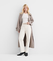 Rivete Petite High Rise Straight Jeans in Ivory carousel Product Image 2
